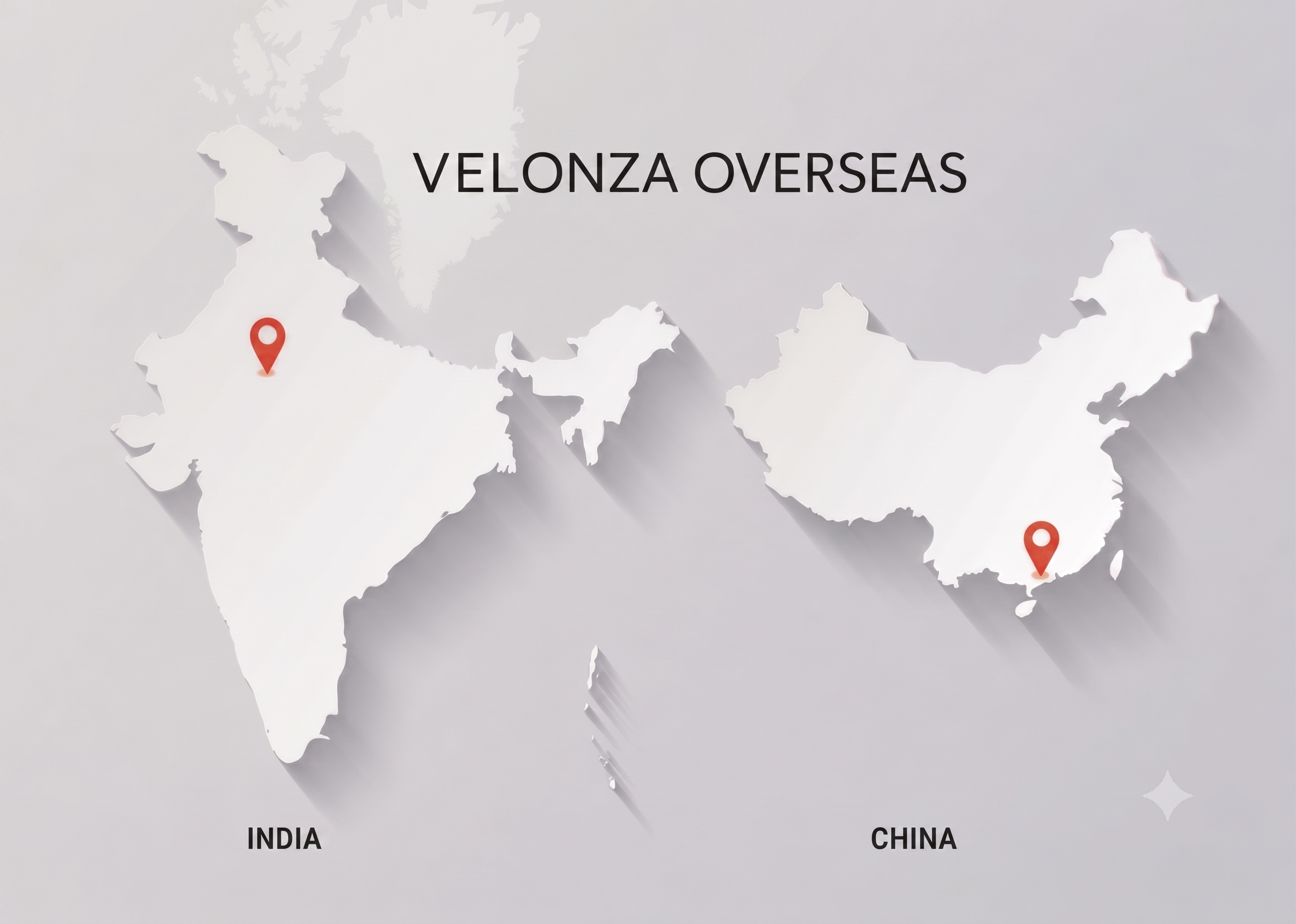 Velonza Overseas - India & China Map